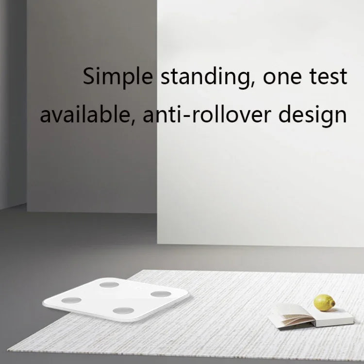 Pèse-personne intelligent 8066 à graisse corporelle, Balance de poids Bluetooth domestique, Style pile (blanc), Style rechargeable (blanc)