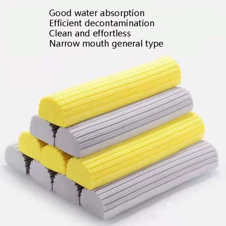 2 PCS Tête de rechange pour balai serpillère universel, 28 cm, demi-pli, bouche étroite, jaune, gris