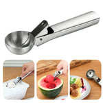 Cuillère à glace en acier inoxydable Cuillère à dessert Cuillère à boules de crème glacée, 4 pièces en acier inoxydable