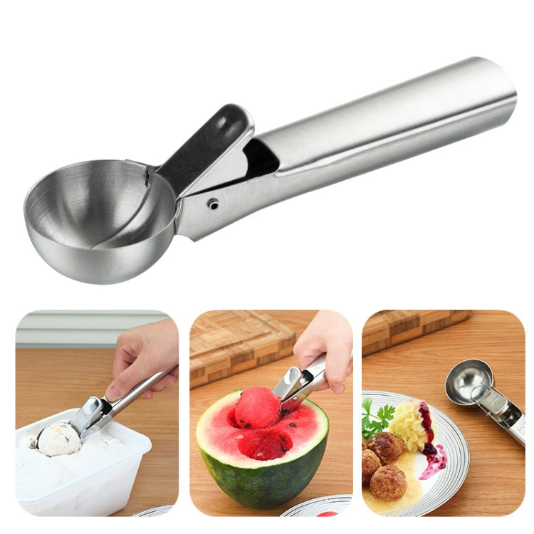 Cuillère à glace en acier inoxydable Cuillère à dessert Cuillère à boules de crème glacée, 4 pièces en acier inoxydable