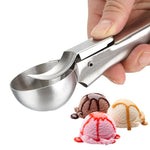 Cuillère à glace en acier inoxydable Cuillère à dessert Cuillère à boules de crème glacée, 4 pièces en acier inoxydable