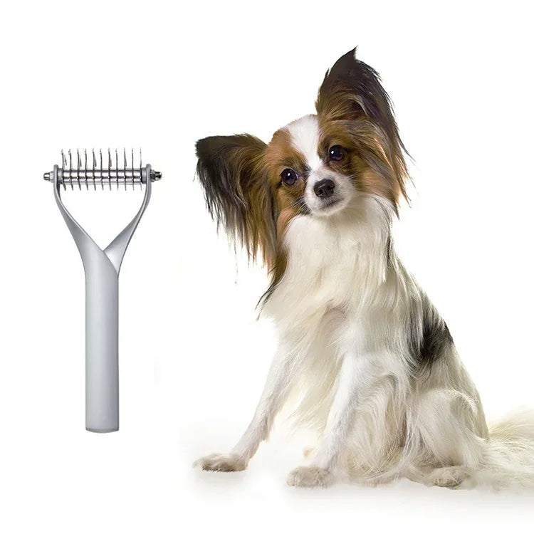 Peigne pour animaux de compagnie en alliage de zinc double face pour le nettoyage et l'épilation des chats et des chiens, alliage de zinc argent petit, alliage de zinc argent grand, alliage de zinc noir petit, alliage de zinc noir grand