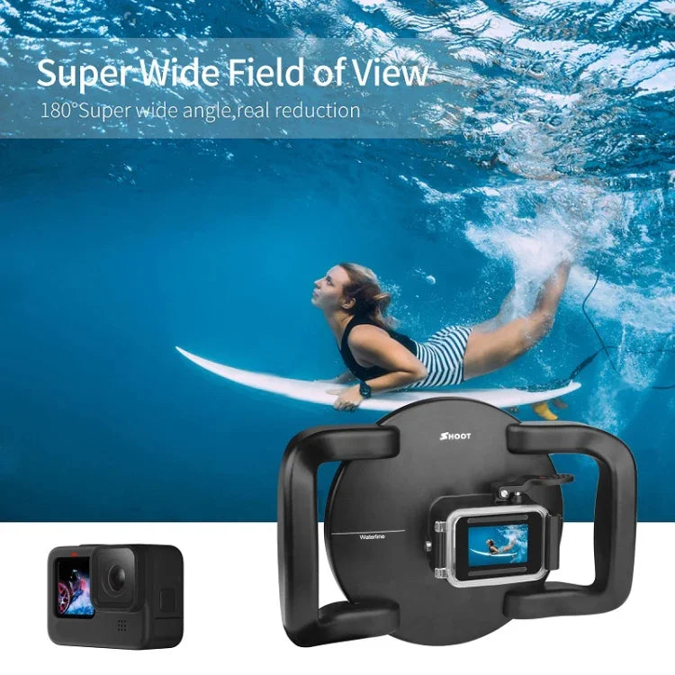 Boîtier de protection transparent SHOOT XTGP559 Dome Port pour objectif de caméra sous-marine GoPro HERO9 Noir, pour GoPro HERO9 Noir