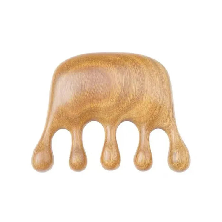 Peigne de massage en bois de santal vert, 8x6cm