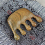 Peigne de massage en bois de santal vert, 8x6cm