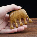 Peigne de massage en bois de santal vert, 8x6cm