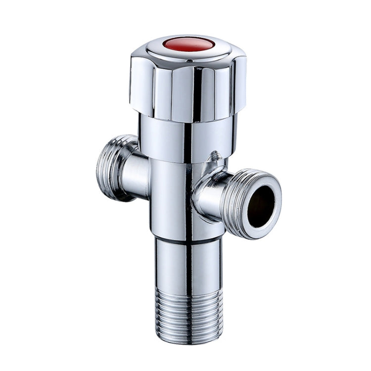 Robinet d'angle en acier inoxydable à double sortie, poignée unique, double commande 1 en 2 sorties, robinet d'angle galvanisé, chromé, brossé, trois ronds chromés eau froide, trois ronds chromés eau chaude, eau froide chromée à volant prune...