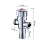 Robinet d'angle en acier inoxydable à double sortie, poignée unique, double commande 1 en 2 sorties, robinet d'angle galvanisé, chromé, brossé, trois ronds chromés eau froide, trois ronds chromés eau chaude, eau froide chromée à volant prune...
