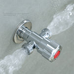 Robinet d'angle en acier inoxydable à double sortie, poignée unique, double commande 1 en 2 sorties, robinet d'angle galvanisé, chromé, brossé, trois ronds chromés eau froide, trois ronds chromés eau chaude, eau froide chromée à volant prune...