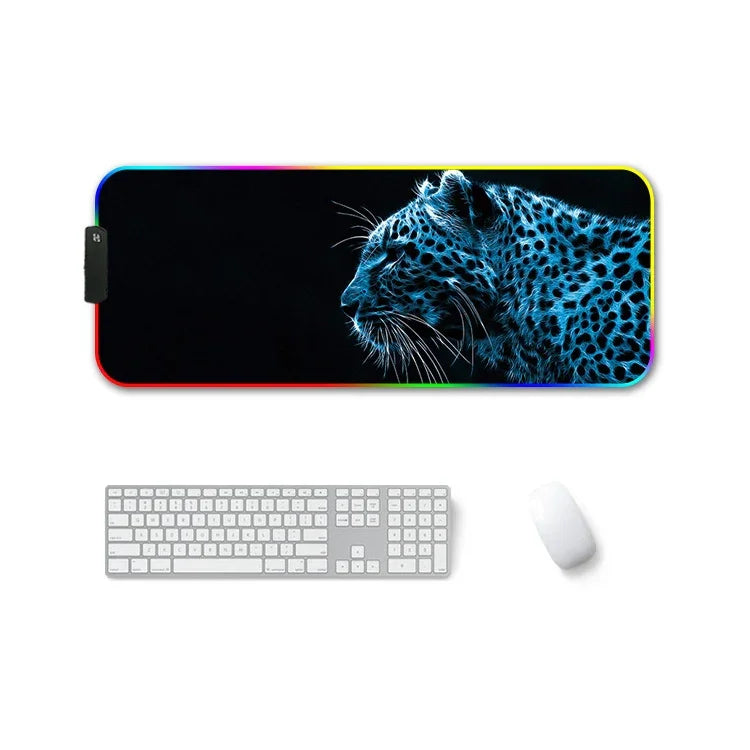 Tapis de souris antidérapant lumineux RVB à transfert thermique en caoutchouc F-01, 250x350x3mm, 250x350x4mm, 260x390x3mm, 260x390x4mm, 300x350x3mm