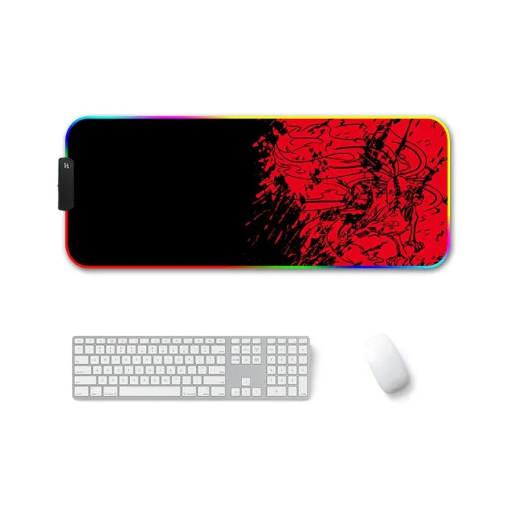 Tapis de souris antidérapant lumineux RGB à transfert thermique en caoutchouc F-01, 300x350x4mm, 350x600x3mm, 350x600x4mm, 300x800x3mm, 300x800x4mm