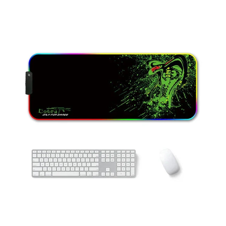 Tapis de souris antidérapant lumineux RGB à transfert thermique en caoutchouc F-01, 300x350x4mm, 350x600x3mm, 350x600x4mm, 300x800x3mm, 300x800x4mm