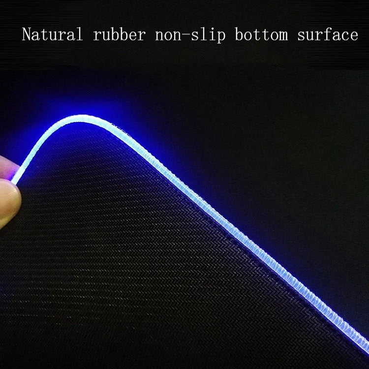 Tapis de souris antidérapant lumineux RGB à transfert thermique en caoutchouc F-01, 350x900x3mm, 350x900x4mm, 400x900x3mm, 400x900x4mm