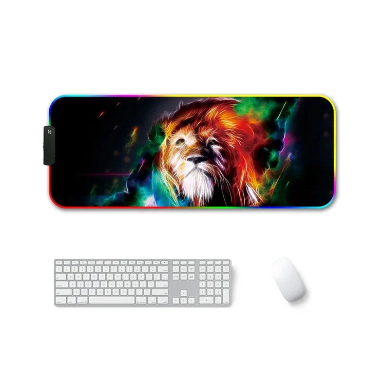 Tapis de souris antidérapant lumineux RGB à transfert thermique en caoutchouc F-01, 350x900x3mm, 350x900x4mm, 400x900x3mm, 400x900x4mm
