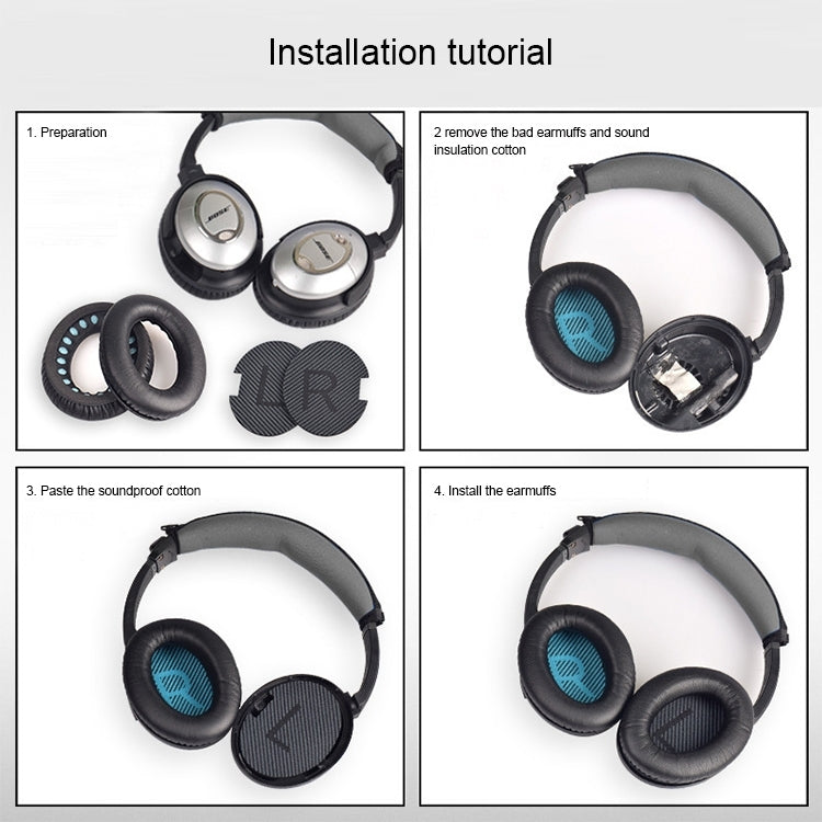 2 pièces housse en mousse pour casque BOSE QC15 / QC2 / QC25 / AE2 / AE2i, couleur imprimée + bleu LR, blanc + bleu LR, couleur imprimée + noir, noir + noir, blanc + noir, couleur imprimée + gris, kaki + gris, café + gris, blanc + gris, gris + gris