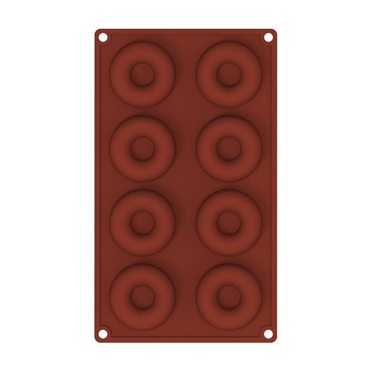 Outils de cuisson au four Moule à gâteau en silicone pour beignets, 8 cavités marron, 6 cavités bleu, 6 cavités violet, 6 cavités vert, 6 cavités orange, 6 cavités jaune, 6 cavités rouge
