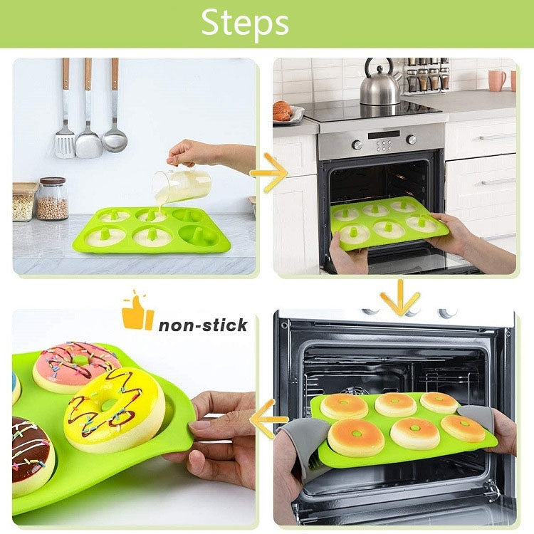 Outils de cuisson au four Moule à gâteau en silicone pour beignets, 8 cavités marron, 6 cavités bleu, 6 cavités violet, 6 cavités vert, 6 cavités orange, 6 cavités jaune, 6 cavités rouge