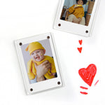 Cadre photo acrylique 3 pouces, autocollant magnétique pour réfrigérateur, pour Polaroid, 98 % translucide, à pois, rose, bleu
