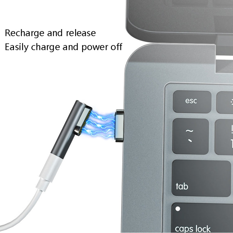 Adaptateur magnétique USB-C / Type-C coudé 20 broches supportant la charge et la transmission vidéo 4K, Argent, Gris, Noir