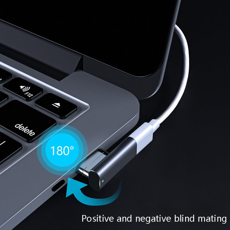 Adaptateur magnétique USB-C / Type-C coudé 20 broches supportant la charge et la transmission vidéo 4K, Argent, Gris, Noir