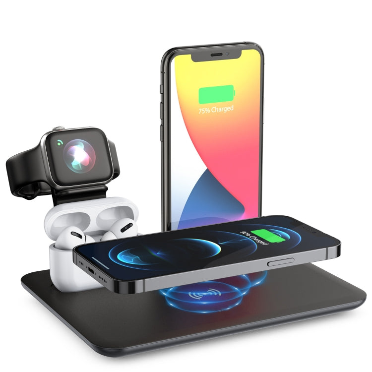 Chargeur sans fil 4 en 1 HQ-UD17, support téléphone, base de charge pour iPhone, iWatch, AirPods et autres téléphones Android, HQ-UD17