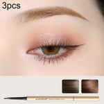 3 CRAYONS À SOURCILS DOUBLES MAYCHEER 3117 BARRES D'OR PETITES, TÊTE FINE, IMPERMÉABLES, ANTI-BAVURES : 1 Café profond, 2 Café clair, 3 Gris noir, 4 Gris brun, 5 Vert mousse