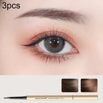 3 CRAYONS À SOURCILS DOUBLES MAYCHEER 3117 BARRES D'OR PETITES, TÊTE FINE, IMPERMÉABLES, ANTI-BAVURES : 1 Café profond, 2 Café clair, 3 Gris noir, 4 Gris brun, 5 Vert mousse