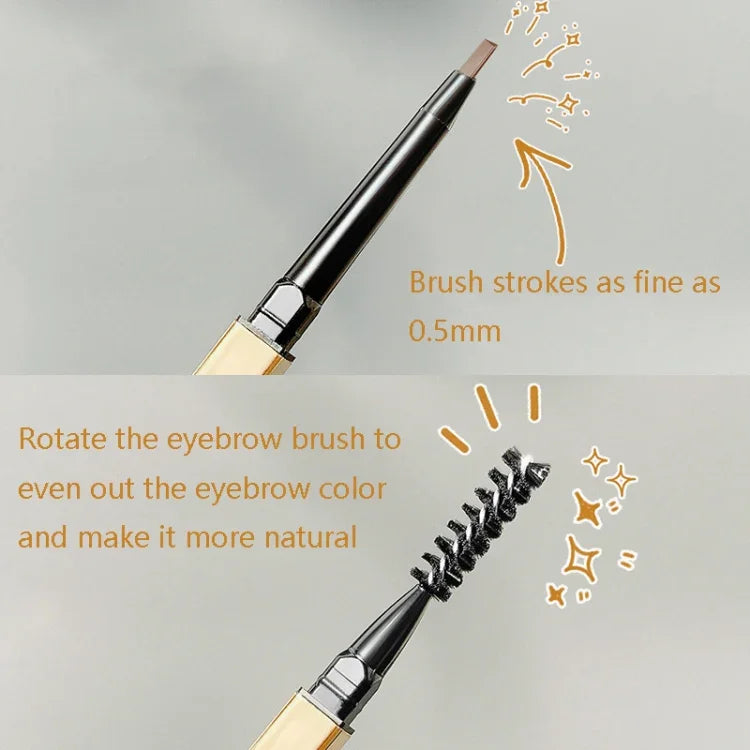 3 CRAYONS À SOURCILS DOUBLES MAYCHEER 3117 BARRES D'OR PETITES, TÊTE FINE, IMPERMÉABLES, ANTI-BAVURES : 1 Café profond, 2 Café clair, 3 Gris noir, 4 Gris brun, 5 Vert mousse