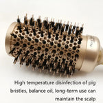Brosse à cheveux cylindrique bouclée en céramique, résistante aux hautes températures, avec picots en nylon, 25, 32, 45, 53