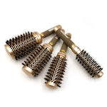 Brosse à cheveux cylindrique bouclée en céramique, résistante aux hautes températures, avec picots en nylon, 25, 32, 45, 53