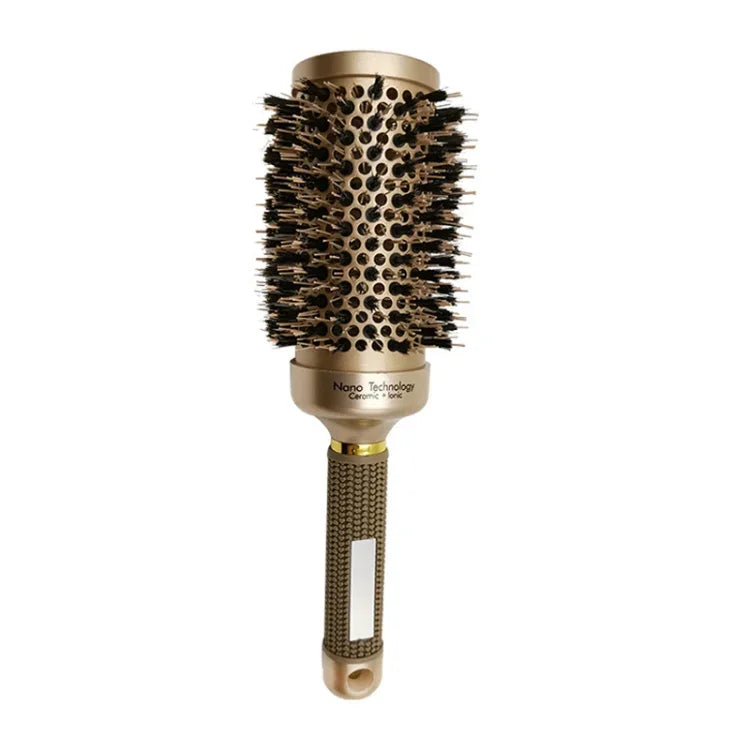Brosse à cheveux cylindrique bouclée en céramique, résistante aux hautes températures, avec picots en nylon, 25, 32, 45, 53