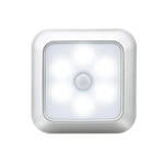 1143 Lumière de nuit intelligente à détection du corps humain, éclairage d'ambiance pour la maison, lumière blanche argentée, lumière chaude argentée, lumière blanche coque blanche, lumière chaude coque blanche