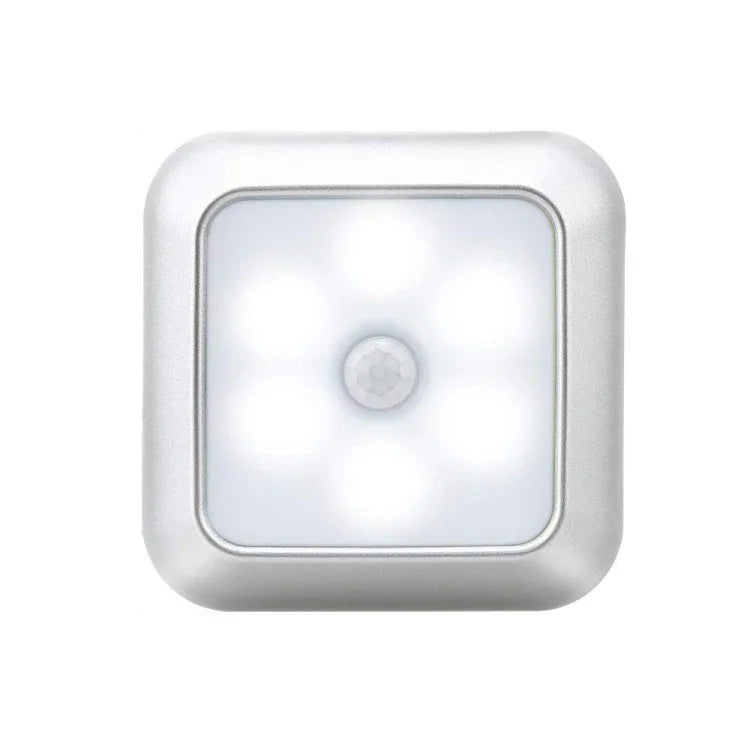 1143 Lumière de nuit intelligente à détection du corps humain, éclairage d'ambiance pour la maison, lumière blanche argentée, lumière chaude argentée, lumière blanche coque blanche, lumière chaude coque blanche