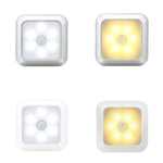 1143 Lumière de nuit intelligente à détection du corps humain, éclairage d'ambiance pour la maison, lumière blanche argentée, lumière chaude argentée, lumière blanche coque blanche, lumière chaude coque blanche