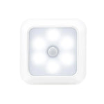 1143 Lumière de nuit intelligente à détection du corps humain, éclairage d'ambiance pour la maison, lumière blanche argentée, lumière chaude argentée, lumière blanche coque blanche, lumière chaude coque blanche