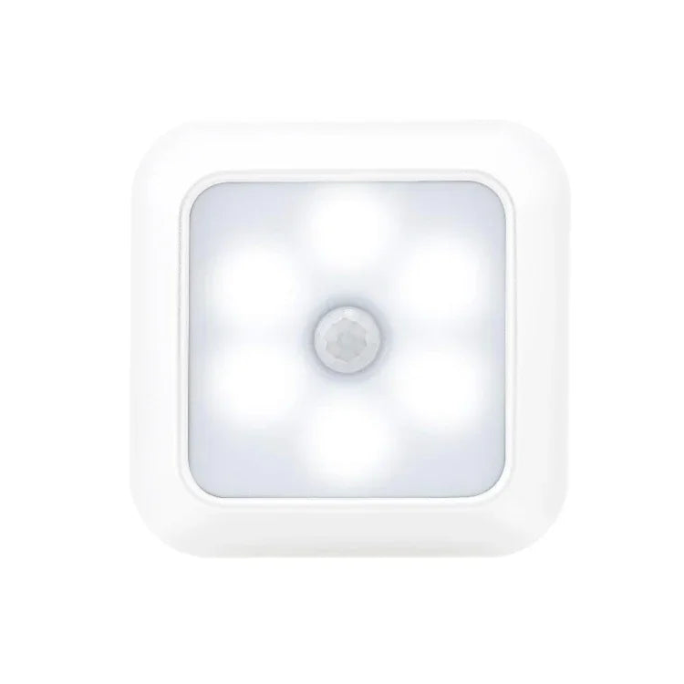 1143 Lumière de nuit intelligente à détection du corps humain, éclairage d'ambiance pour la maison, lumière blanche argentée, lumière chaude argentée, lumière blanche coque blanche, lumière chaude coque blanche
