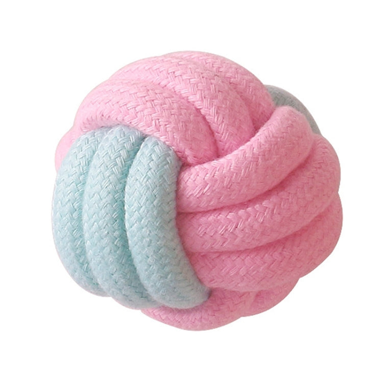 Jouet de nettoyage des dents pour chien en corde de coton, couleur bonbon, tissée en corde de coton.