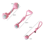 Jouet de nettoyage des dents pour chien en corde de coton, couleur bonbon, tissée en corde de coton.