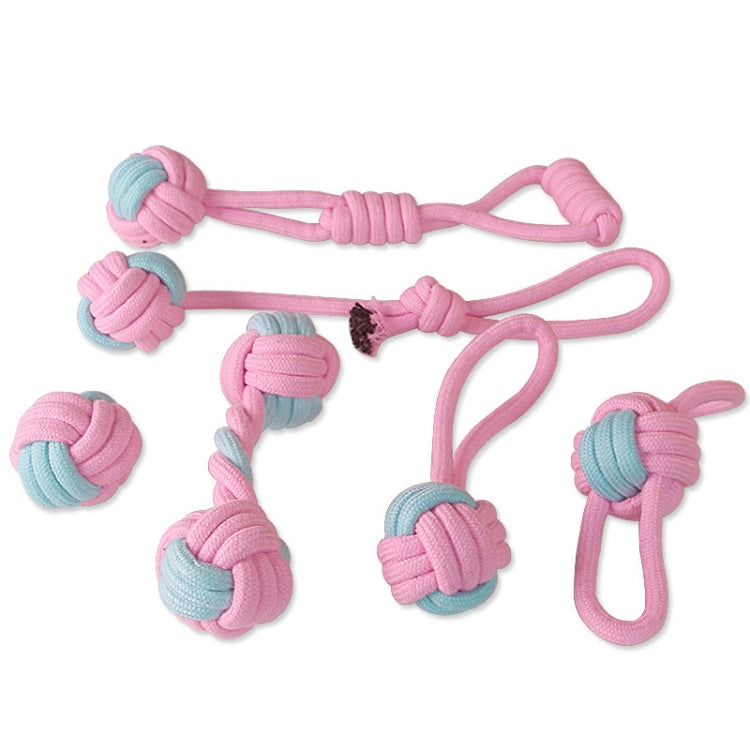 Jouet de nettoyage des dents pour chien en corde de coton, couleur bonbon, tissée en corde de coton.