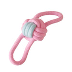 Jouet de nettoyage des dents pour chien en corde de coton, couleur bonbon, tissée en corde de coton.