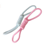 Jouet de nettoyage des dents pour chien en corde de coton, couleur bonbon, tissée en corde de coton.