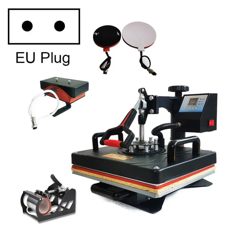 WL2938T Machine de transfert de chaleur 5 en 1 1200W pour l'impression de t-shirts, prise UE, 1200W
