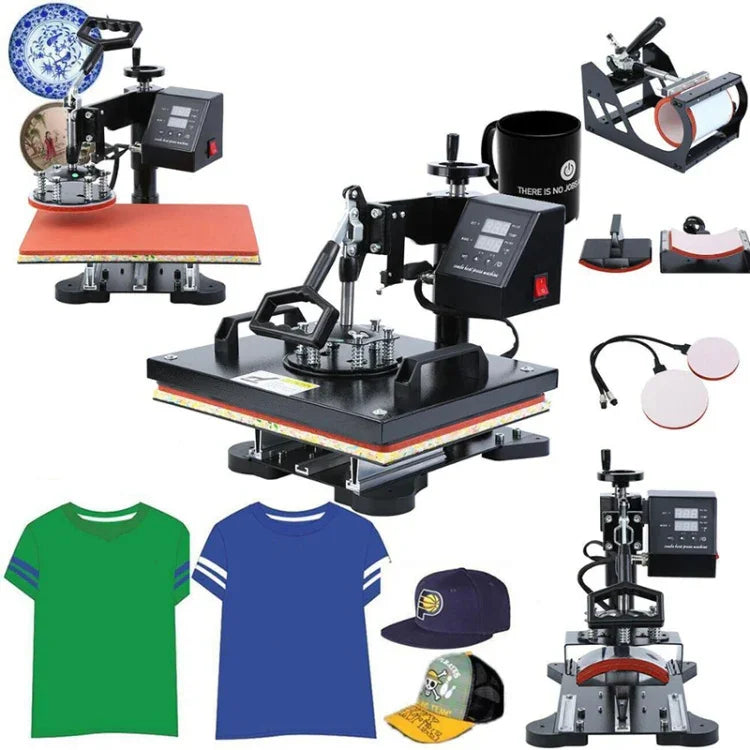 WL2938T Machine de transfert de chaleur 5 en 1 1200W pour l'impression de t-shirts, prise UE, 1200W