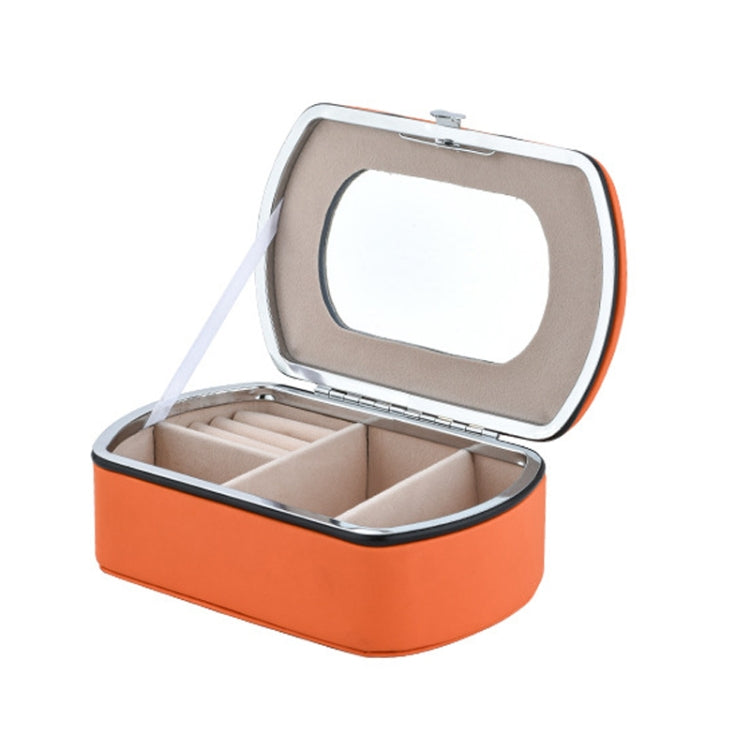 HN-001 Boîte de rangement portable de voyage pour rouges à lèvres et bijoux, Version collier rose, Version miroir rose, Version collier bleu, Version miroir bleu, Version collier orange, Version miroir orange, Version collier doré, Version miroir doré