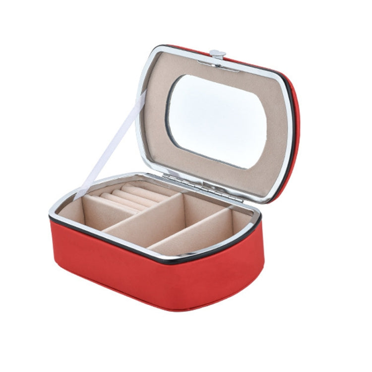 HN-001 Boîte de rangement portable de voyage pour rouges à lèvres et bijoux, Version collier rose, Version miroir rose, Version collier bleu, Version miroir bleu, Version collier orange, Version miroir orange, Version collier doré, Version miroir doré