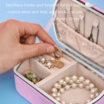 HN-001 Boîte de rangement portable de voyage pour rouges à lèvres et bijoux, Version collier rose, Version miroir rose, Version collier bleu, Version miroir bleu, Version collier orange, Version miroir orange, Version collier doré, Version miroir doré