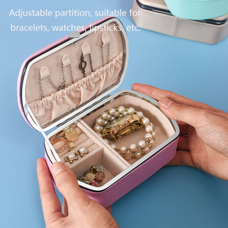 HN-001 Boîte de rangement portable de voyage pour rouges à lèvres et bijoux, Version collier rose, Version miroir rose, Version collier bleu, Version miroir bleu, Version collier orange, Version miroir orange, Version collier doré, Version miroir doré