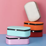HN-001 Boîte de rangement portable de voyage pour rouges à lèvres et bijoux, Version collier rose, Version miroir rose, Version collier bleu, Version miroir bleu, Version collier orange, Version miroir orange, Version collier doré, Version miroir doré