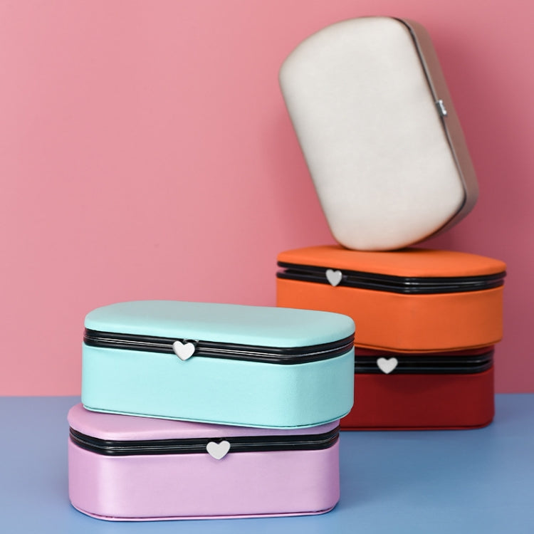HN-001 Boîte de rangement portable de voyage pour rouges à lèvres et bijoux, Version collier rose, Version miroir rose, Version collier bleu, Version miroir bleu, Version collier orange, Version miroir orange, Version collier doré, Version miroir doré