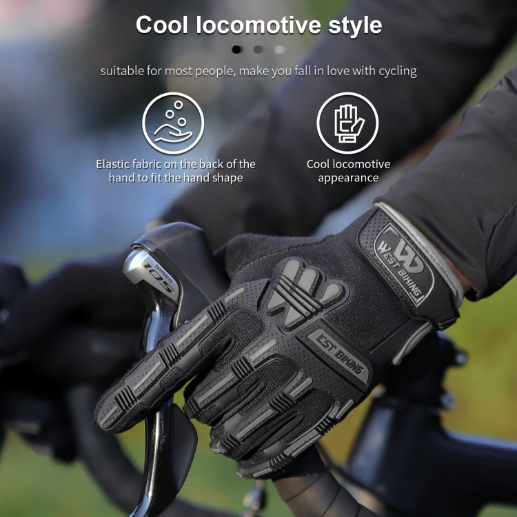 WEST BIKING YP0211208 Gants de cyclisme moto à doigts longs antidérapants avec écran tactile, M, L, XL